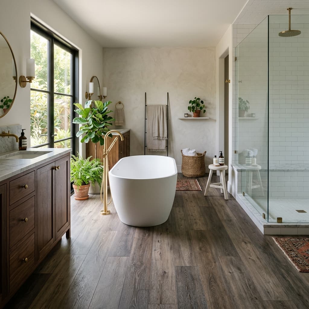 100% Waterproof Dualtone SPC Vinyl Flooring for Winnipeg Bathrooms