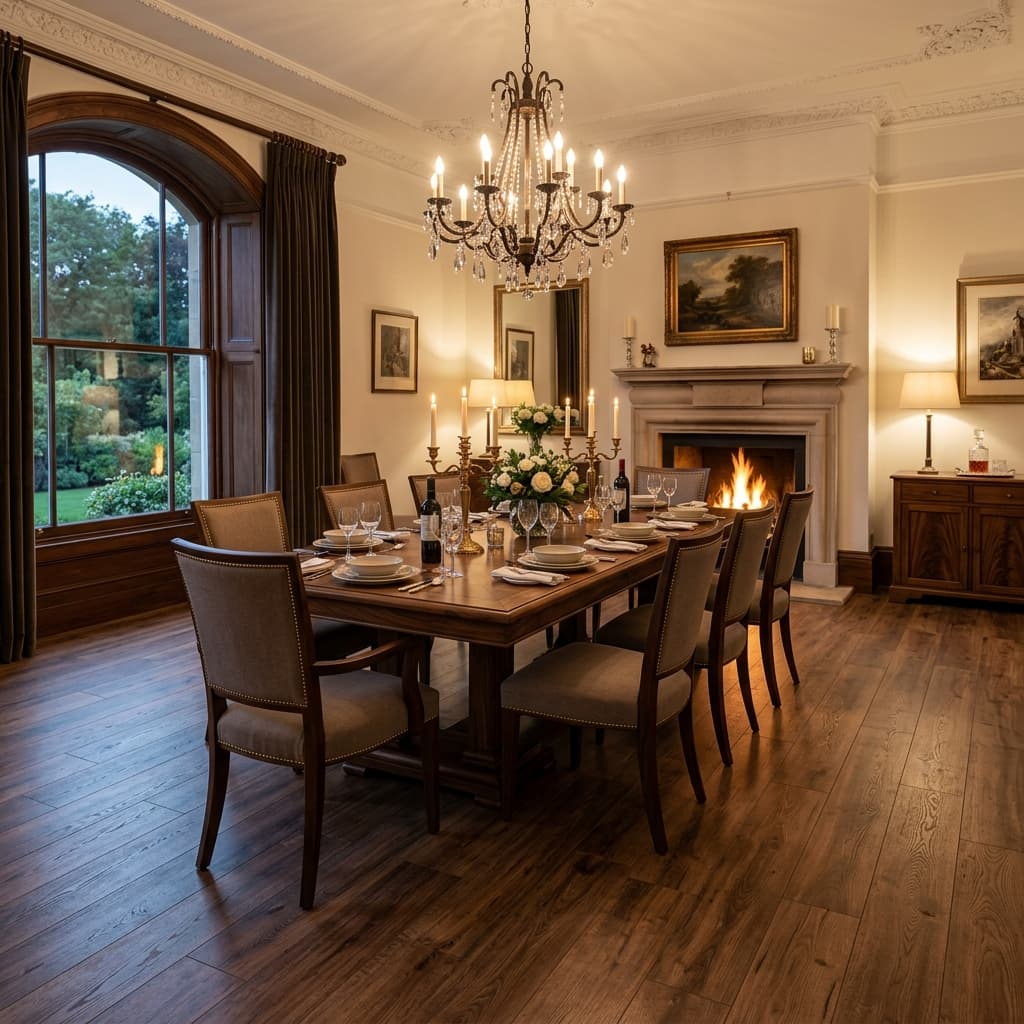 Premium Rich Brown LVP Flooring installed in a Winnipeg Dining Room